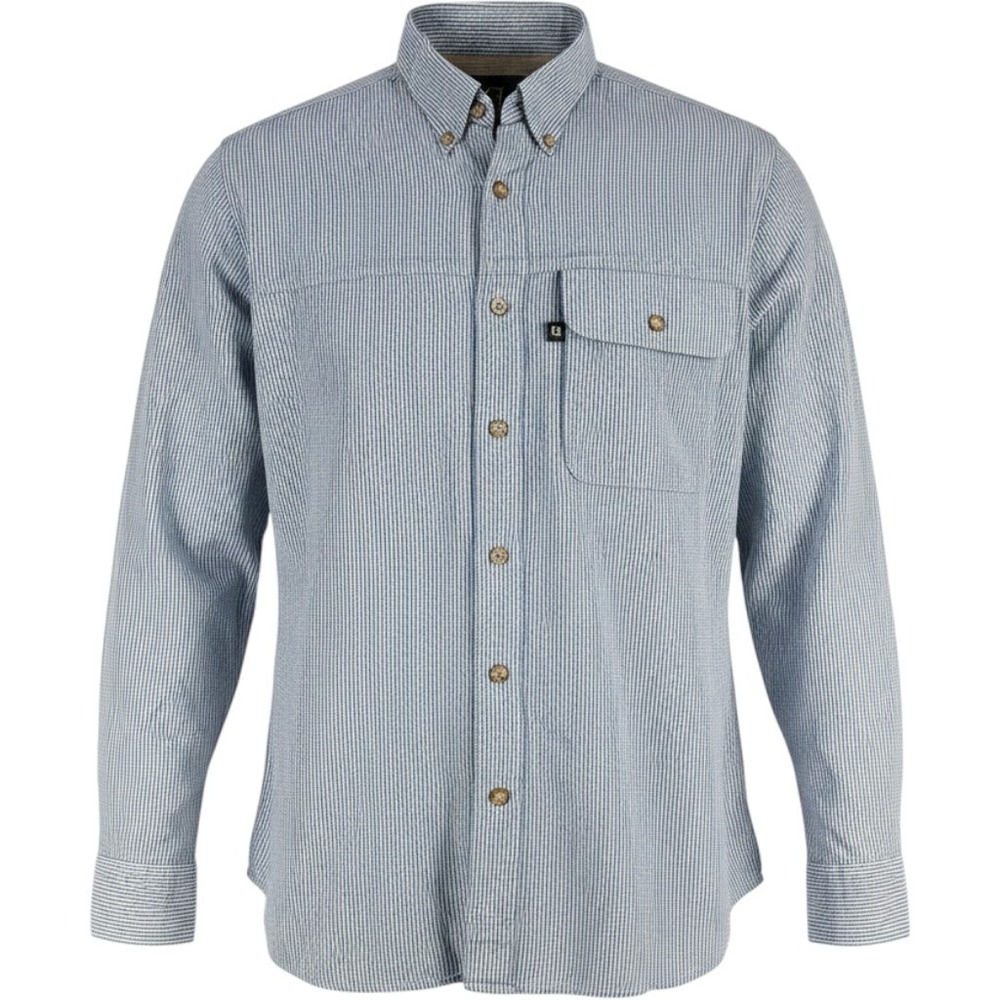 K3 Mens Performance Shirt Gingham Check Mesh Vent M Blue White Button Down